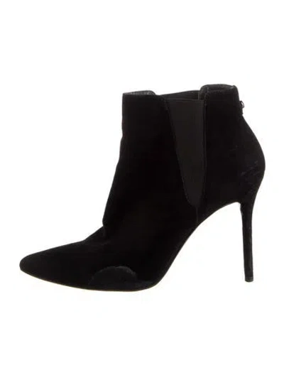 Pre-owned Stuart Weitzman Suede Chelsea Boots In Black