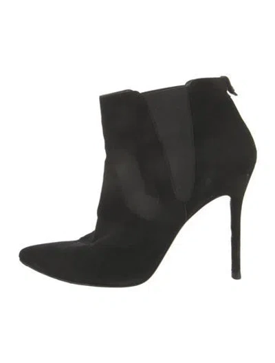 Pre-owned Stuart Weitzman Suede Chelsea Boots In Black