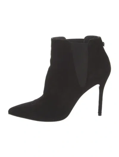 Pre-owned Stuart Weitzman Suede Chelsea Boots In Black