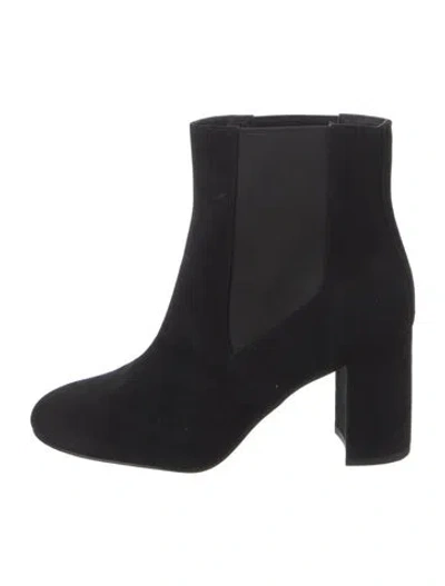 Pre-owned Stuart Weitzman Suede Chelsea Boots In Black