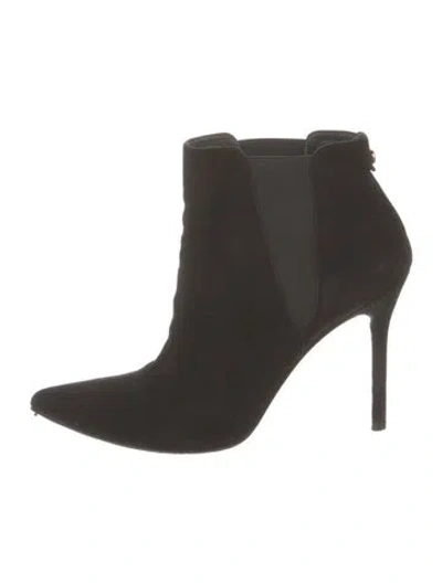 Pre-owned Stuart Weitzman Suede Chelsea Boots In Black