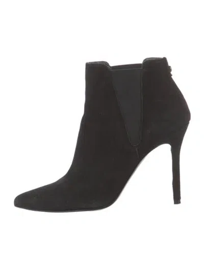 Pre-owned Stuart Weitzman Suede Chelsea Boots In Black