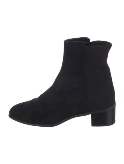 Pre-owned Stuart Weitzman Suede Chelsea Boots In Black