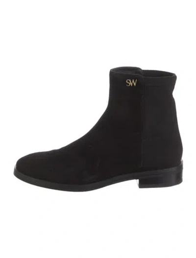Pre-owned Stuart Weitzman Suede Chelsea Boots In Black