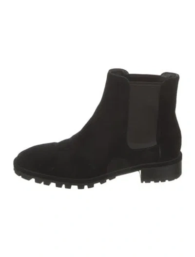 Pre-owned Stuart Weitzman Suede Chelsea Boots In Black