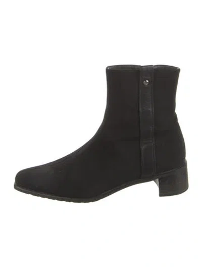 Pre-owned Stuart Weitzman Suede Chelsea Boots In Black