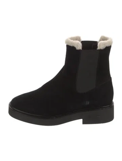Pre-owned Stuart Weitzman Suede Chelsea Boots In Black