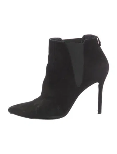 Pre-owned Stuart Weitzman Suede Chelsea Boots In Black
