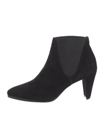 Pre-owned Stuart Weitzman Suede Chelsea Boots In Black