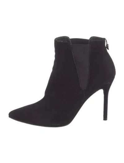 Pre-owned Stuart Weitzman Suede Chelsea Boots In Black