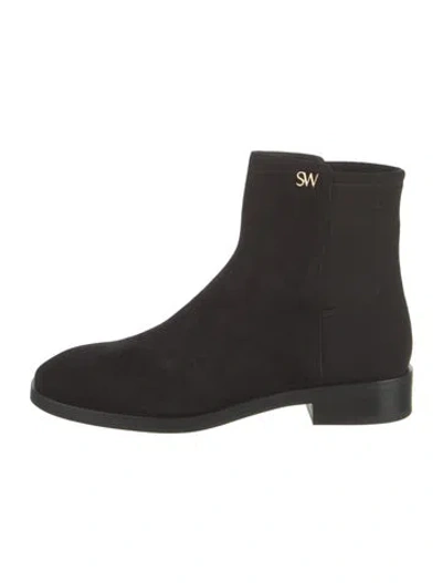 Pre-owned Stuart Weitzman Suede Chelsea Boots In Black
