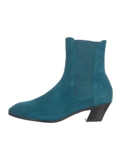 Pre-owned Stuart Weitzman Suede Chelsea Boots In Blue