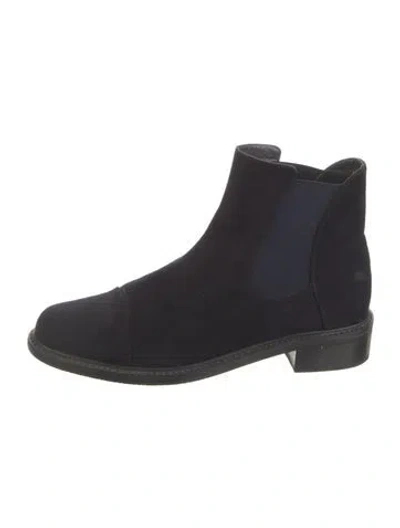 Pre-owned Stuart Weitzman Suede Chelsea Boots In Blue