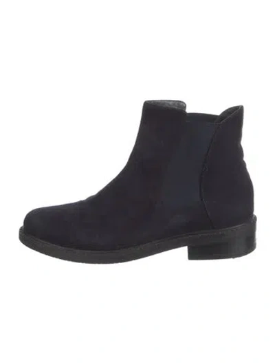 Pre-owned Stuart Weitzman Suede Chelsea Boots In Blue