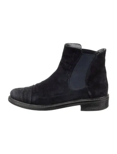 Pre-owned Stuart Weitzman Suede Chelsea Boots In Blue