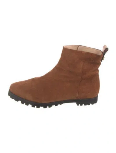 Pre-owned Stuart Weitzman Suede Chelsea Boots In Brown