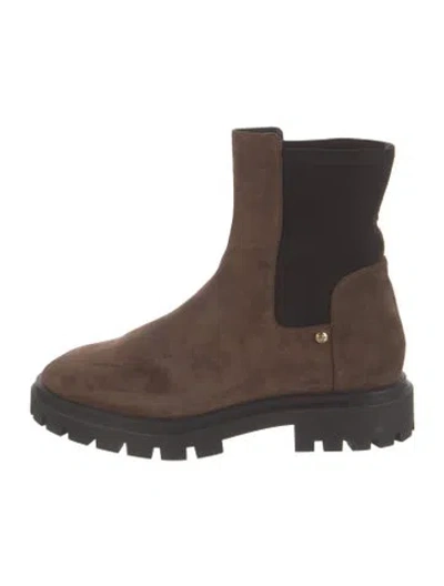 Pre-owned Stuart Weitzman Suede Chelsea Boots In Brown