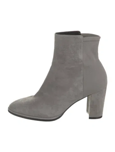 Pre-owned Stuart Weitzman Suede Chelsea Boots In Gray