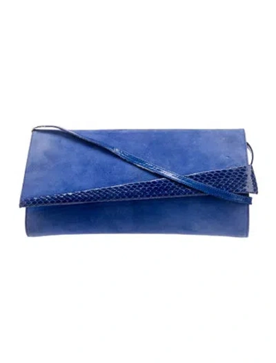 Pre-owned Stuart Weitzman Suede Clutch In Blue