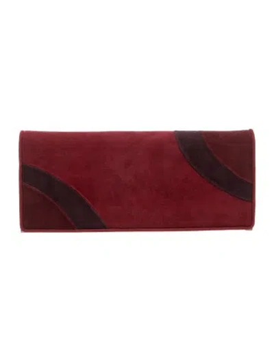 Pre-owned Stuart Weitzman Suede Clutch In Red