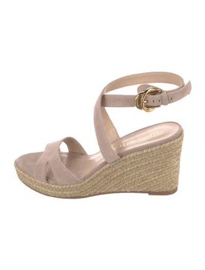 Pre-owned Stuart Weitzman Suede Colorblock Pattern Espadrilles In Pink