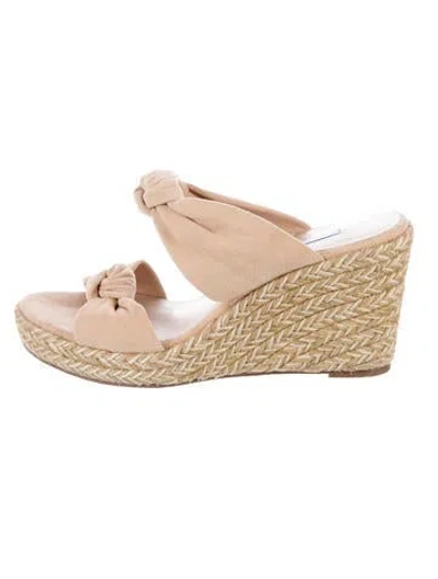 Pre-owned Stuart Weitzman Suede Colorblock Pattern Espadrilles In Pink