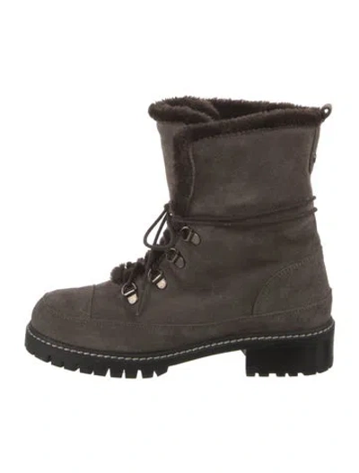 Pre-owned Stuart Weitzman Suede Combat Boots In Brown