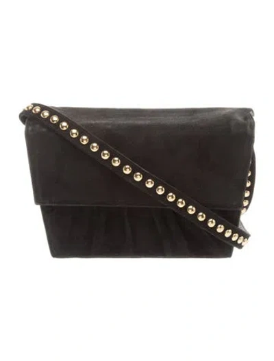Pre-owned Stuart Weitzman Suede Crossbody Bag In Black