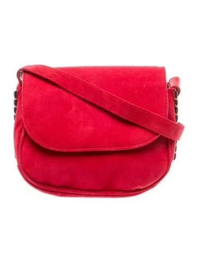 Pre-owned Stuart Weitzman Suede Crossbody Bag In Red