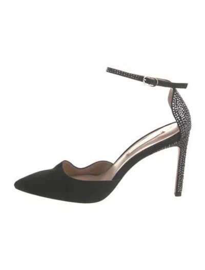 Pre-owned Stuart Weitzman Suede Crystal Embellishments D'orsay Pumps In Multi