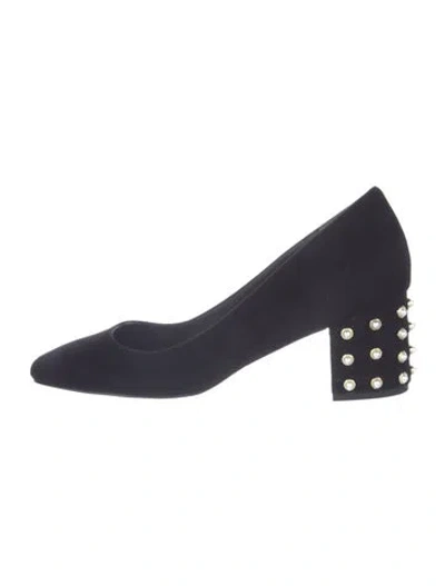 Pre-owned Stuart Weitzman Suede Crystal Embellishments Pumps In Black