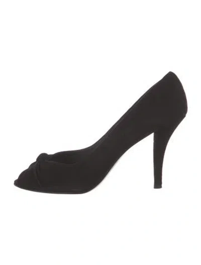 Pre-owned Stuart Weitzman Suede Crystal Embellishments Pumps In Black