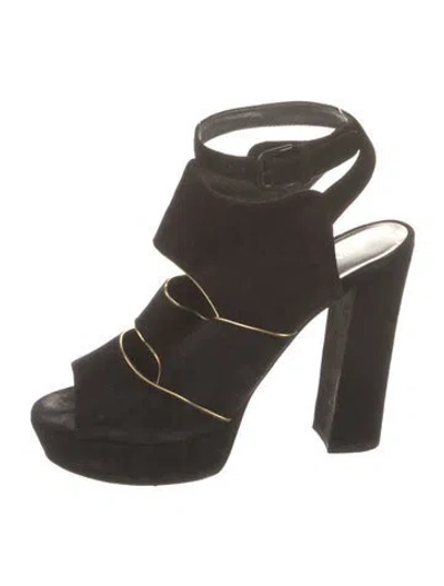 Pre-owned Stuart Weitzman Suede Cutout Accent Slingback Pumps In Brown