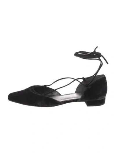 Pre-owned Stuart Weitzman Suede D'orsay Flats In Black