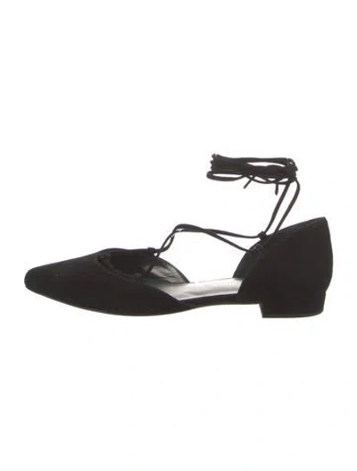 Pre-owned Stuart Weitzman Suede D'orsay Flats In Black