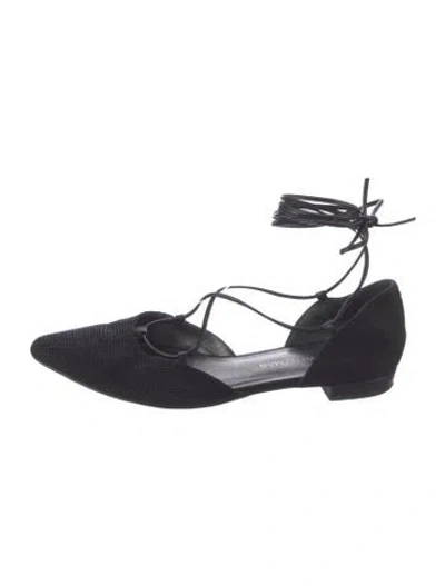 Pre-owned Stuart Weitzman Suede D'orsay Flats In Black
