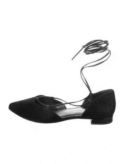Pre-owned Stuart Weitzman Suede D'orsay Flats In Black
