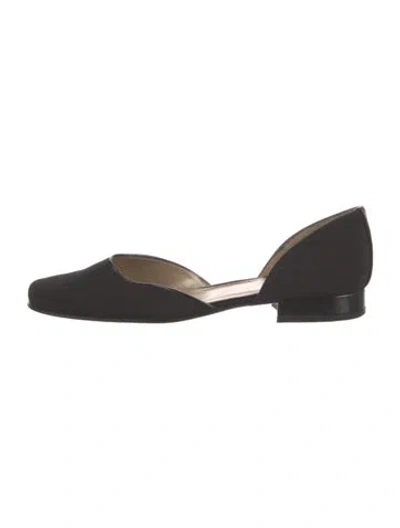Pre-owned Stuart Weitzman Suede D'orsay Flats In Black