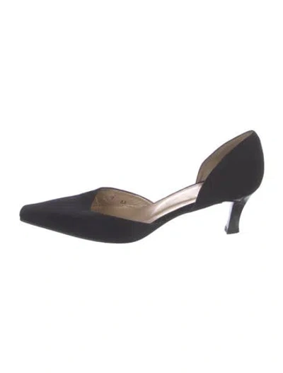 Pre-owned Stuart Weitzman Suede D'orsay Flats In Blue