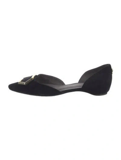 Pre-owned Stuart Weitzman Suede D'orsay Flats In Blue