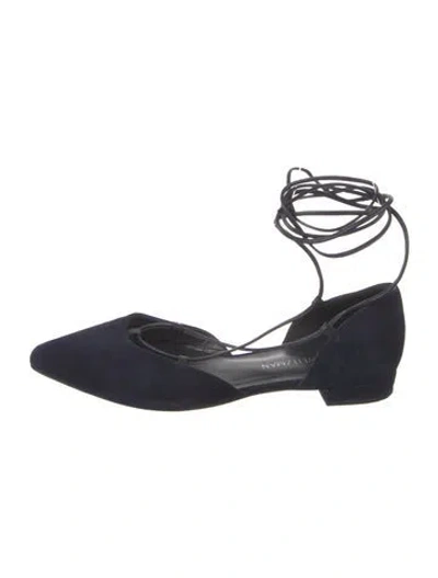 Pre-owned Stuart Weitzman Suede D'orsay Flats In Blue