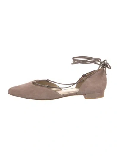 Pre-owned Stuart Weitzman Suede D'orsay Flats In Brown