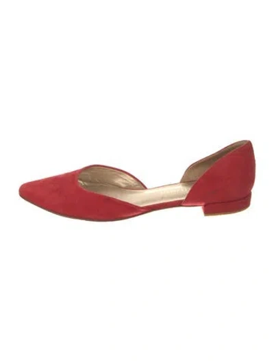 Pre-owned Stuart Weitzman Suede D'orsay Flats In Red
