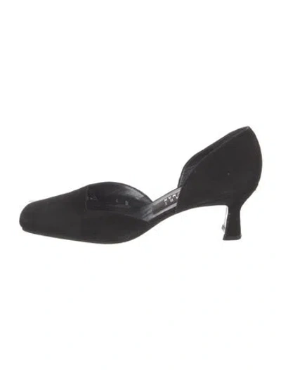 Pre-owned Stuart Weitzman Suede D'orsay Pumps In Black