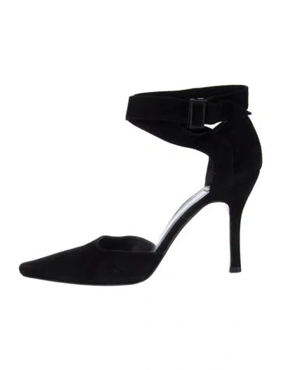 Pre-owned Stuart Weitzman Suede D'orsay Pumps In Black