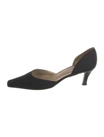 Pre-owned Stuart Weitzman Suede D'orsay Pumps In Black
