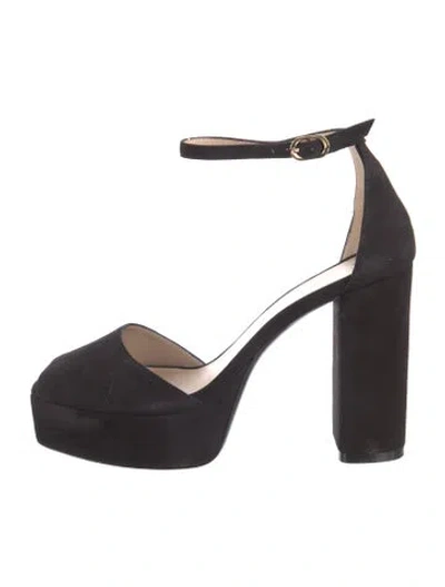 Pre-owned Stuart Weitzman Suede D'orsay Pumps In Black