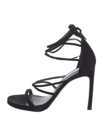 Pre-owned Stuart Weitzman Suede D'orsay Pumps In Black