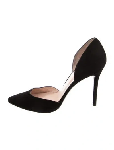 Pre-owned Stuart Weitzman Suede D'orsay Pumps In Black