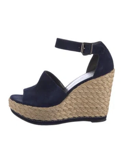 Pre-owned Stuart Weitzman Suede D'orsay Pumps In Blue